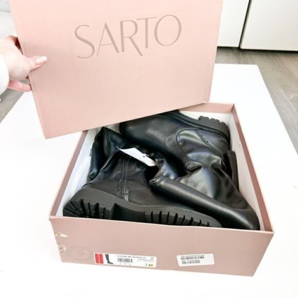 Franco Sarto Boots womens size 7 black fera knee high - Picture 11 of 11